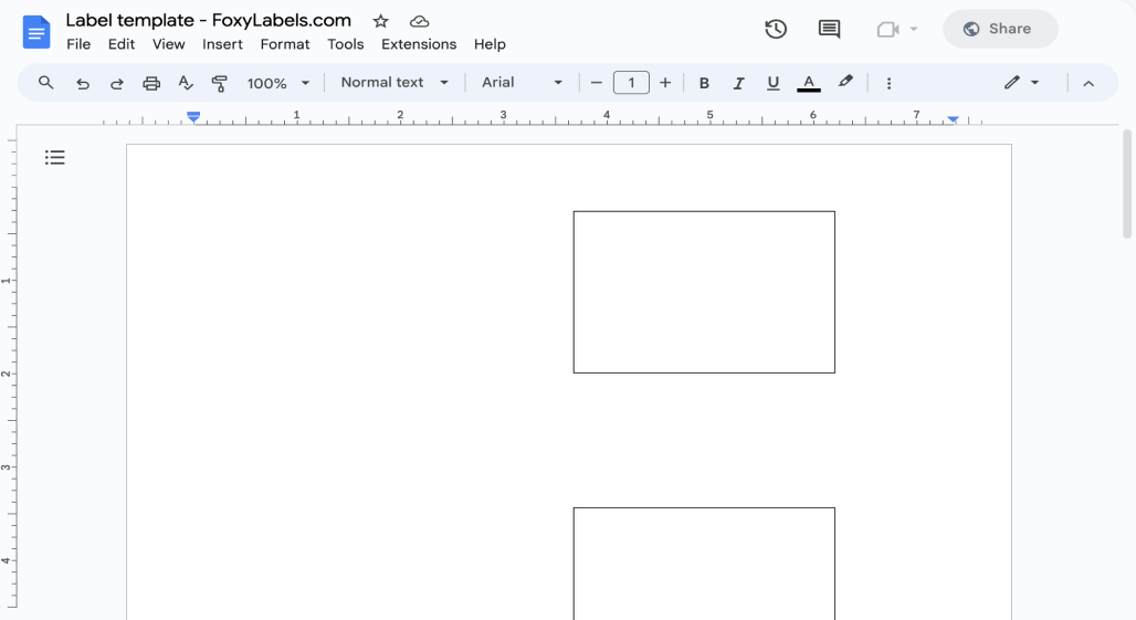 Template for Google Docs compatible with Avery® 5362