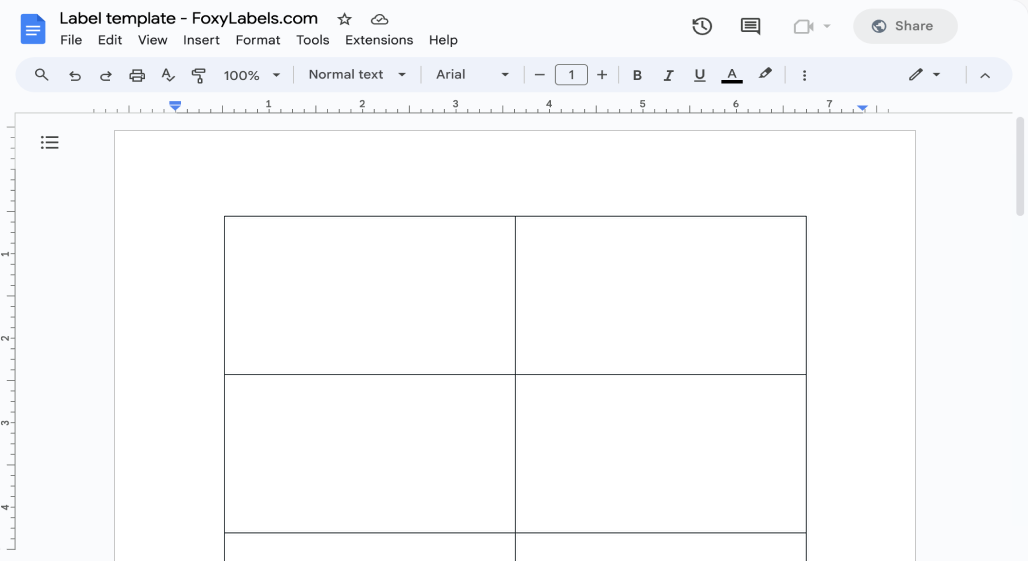 Template for Google Docs compatible with Avery® 5385