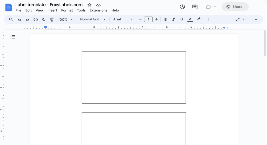 Template for Google Docs compatible with Avery® 5440