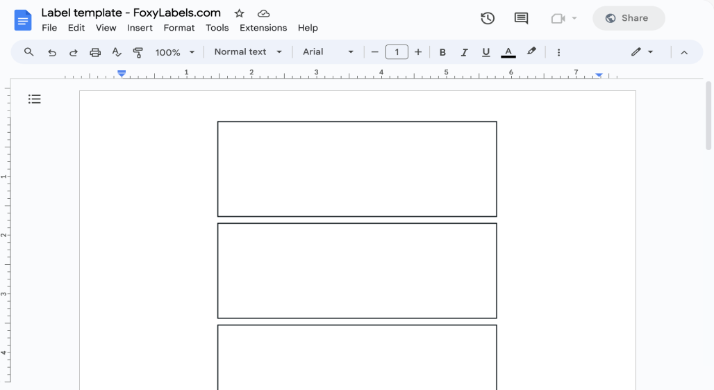 Template for Google Docs compatible with Avery® 5481