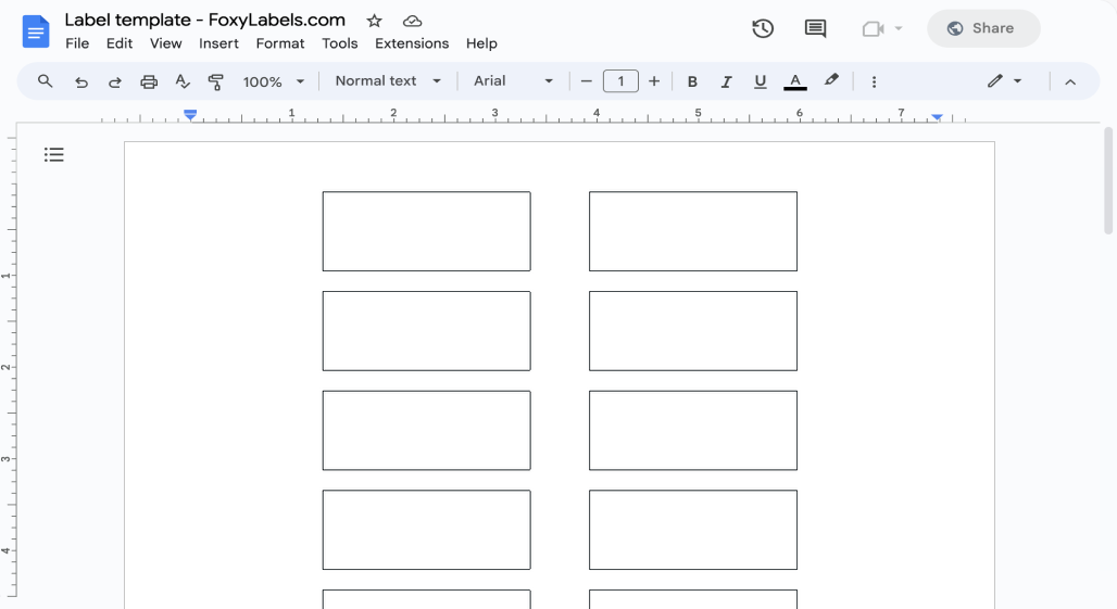 Template for Google Docs compatible with Avery® 5905