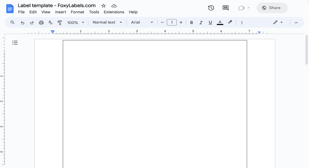 Template for Google Docs compatible with Avery® 60501
