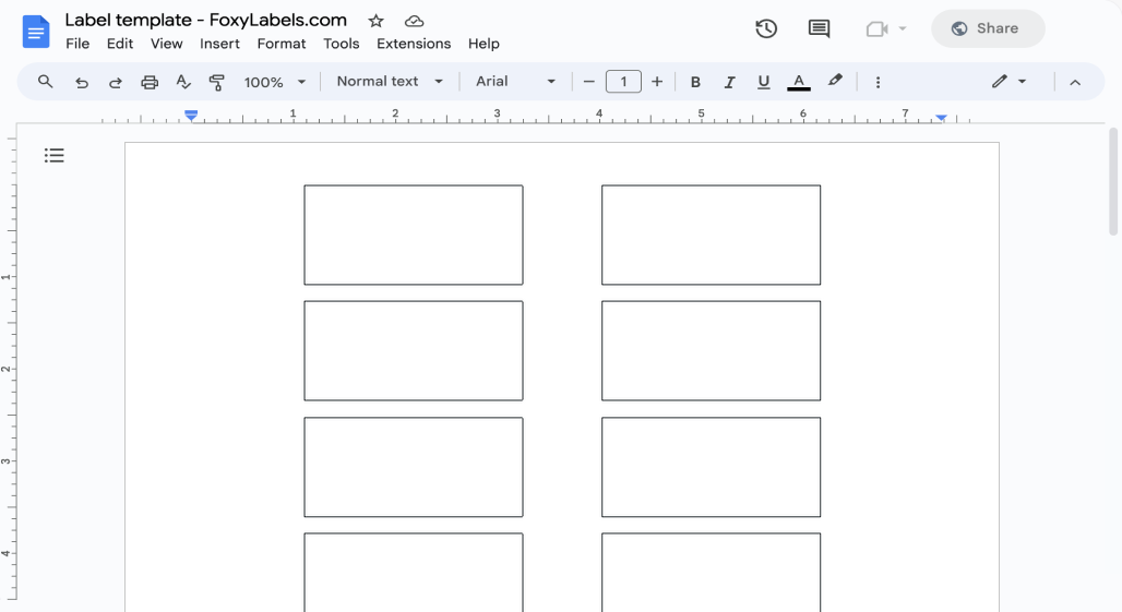 Template for Google Docs compatible with Avery® 60536