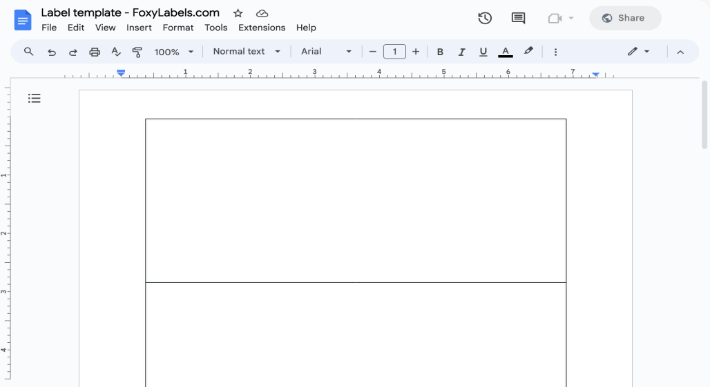 Template for Google Docs compatible with Avery® 61507