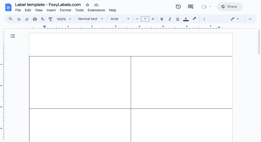 Template for Google Docs compatible with Avery® 62400