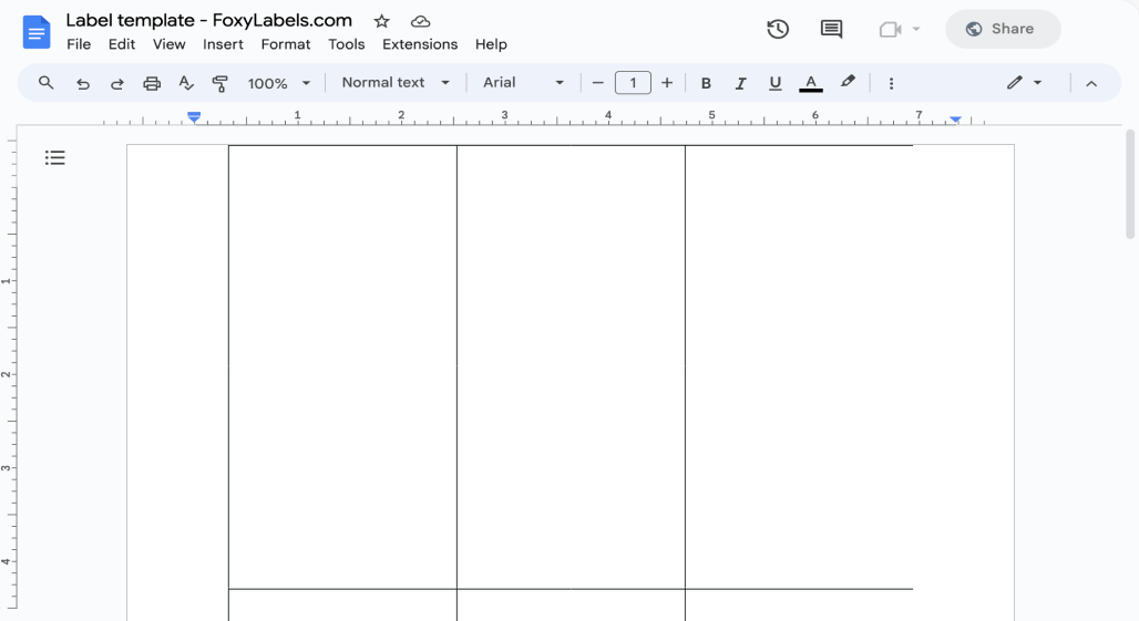 Template for Google Docs compatible with Avery® 62402