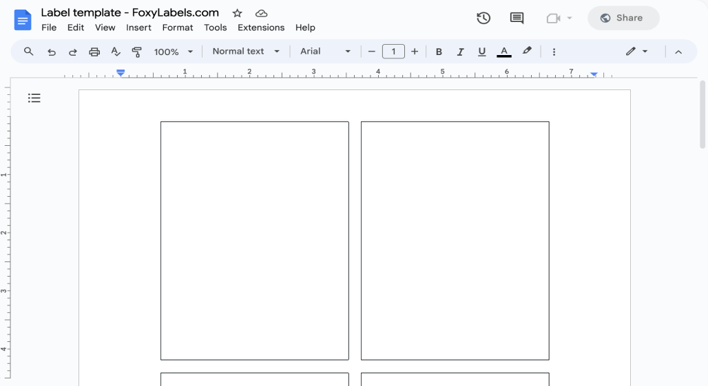 Template for Google Docs compatible with Avery® 6878