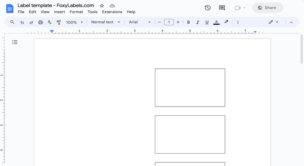 Template for Google Docs compatible with Avery® 75361