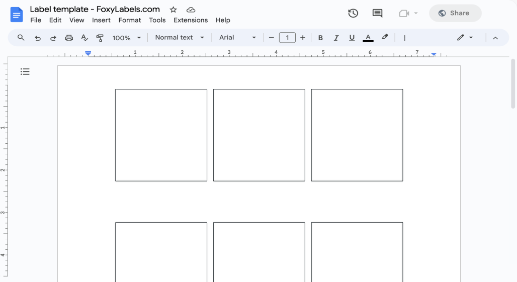 Template for Google Docs compatible with Avery® 80503