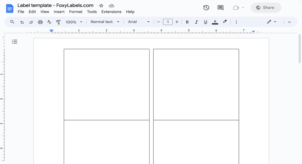 Google Docs Label Template Compatible with Avery® 8164®