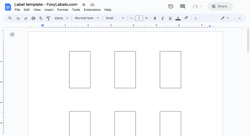 Template for Google Docs compatible with Avery® 8211