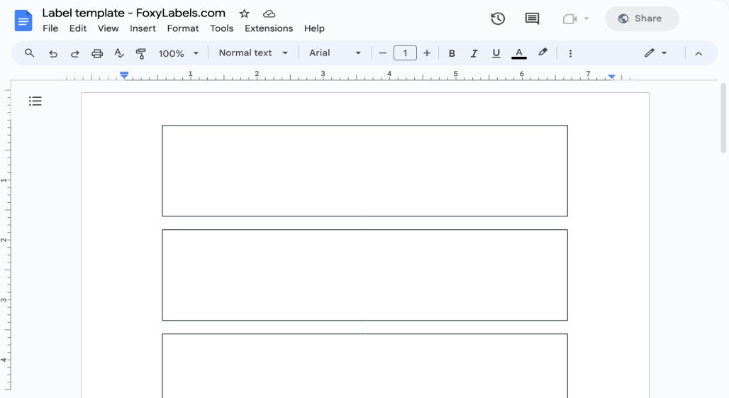 Template for Google Docs compatible with Avery® 8217
