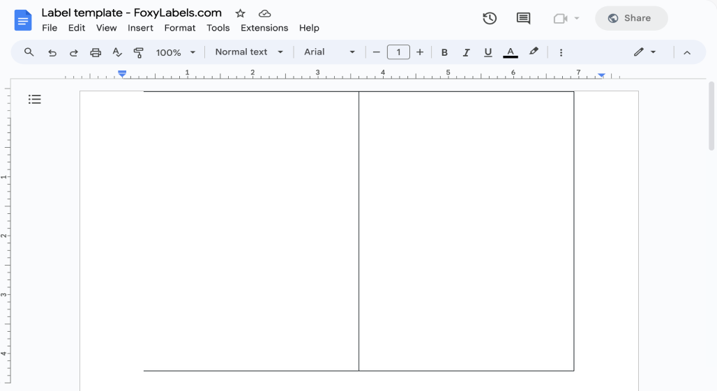 Template for Google Docs compatible with Avery® 8311