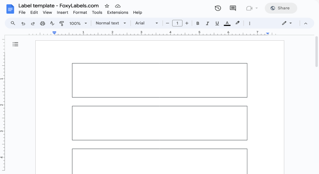 Template for Google Docs compatible with Avery® 94118
