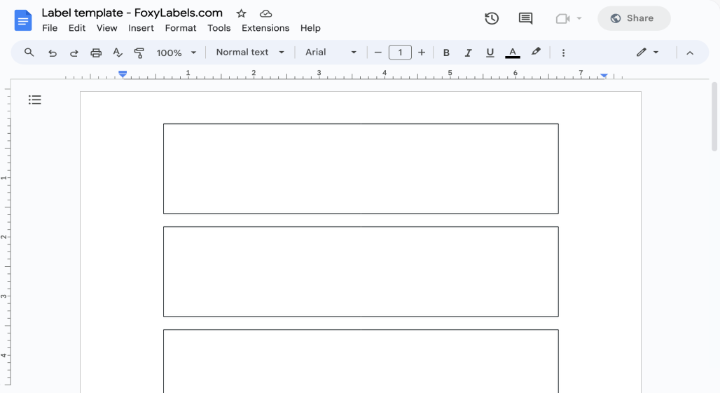 Template for Google Docs compatible with Avery® 94232