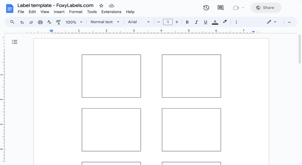 Template for Google Docs compatible with Avery® 94236