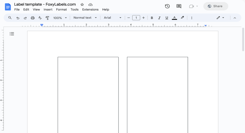 Template for Google Docs compatible with Avery® 94261