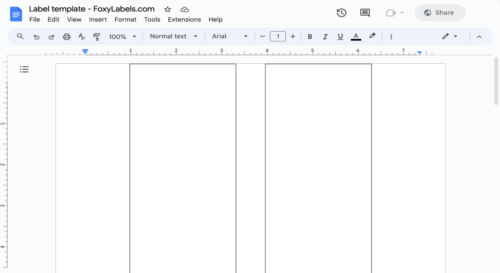 Template for Google Docs compatible with Avery® 94265