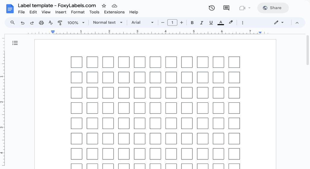 Template for Google Docs compatible with Avery® 94503