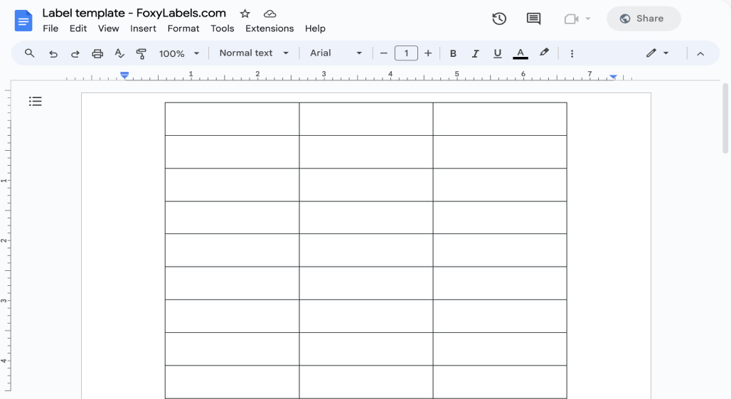 Template for Google Docs compatible with Avery-Zweckform® 3420