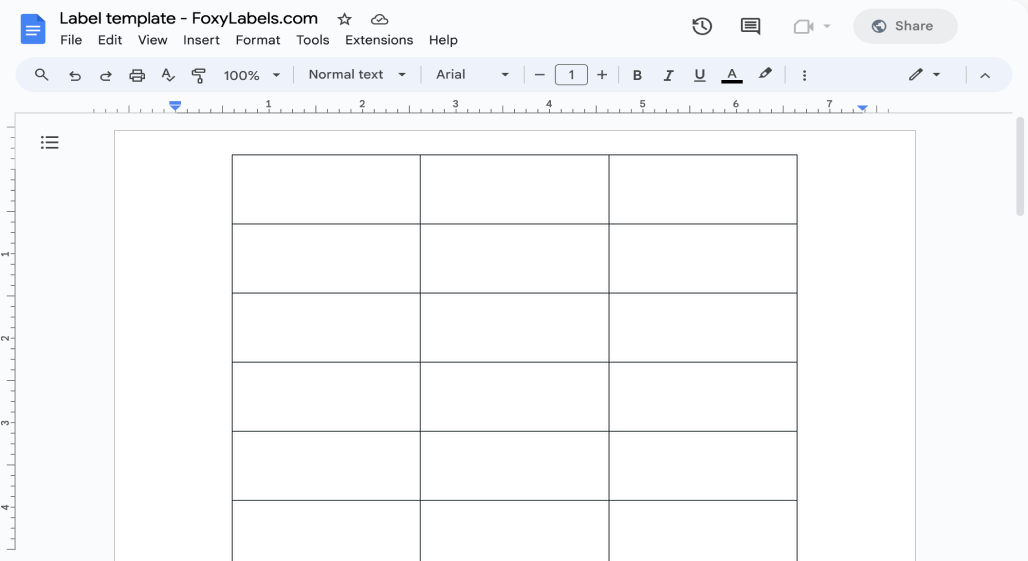 Template for Google Docs compatible with Avery-Zweckform® 3421