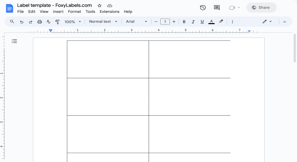 Template for Google Docs compatible with Avery-Zweckform® 3424