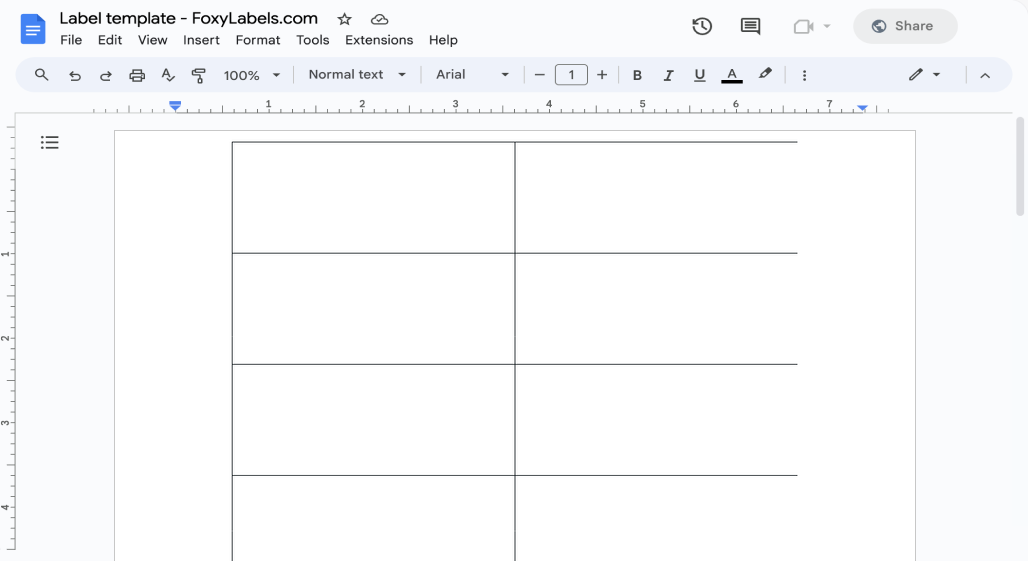 Template for Google Docs compatible with Avery-Zweckform® 3477