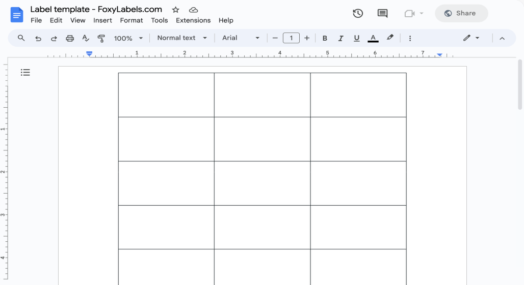Template for Google Docs compatible with Avery-Zweckform® 3479
