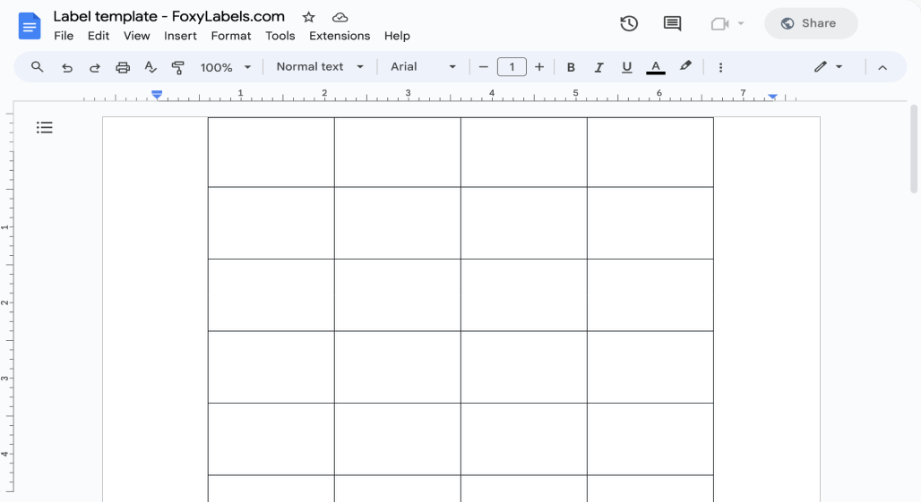 Template for Google Docs compatible with Avery-Zweckform® 3651