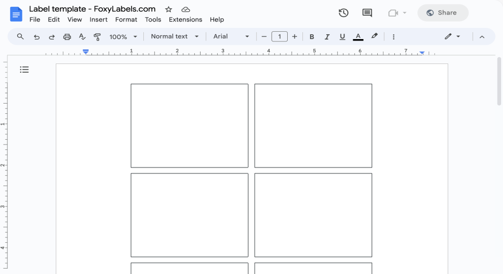 Template for Google Docs compatible with Avery-Zweckform® C6081