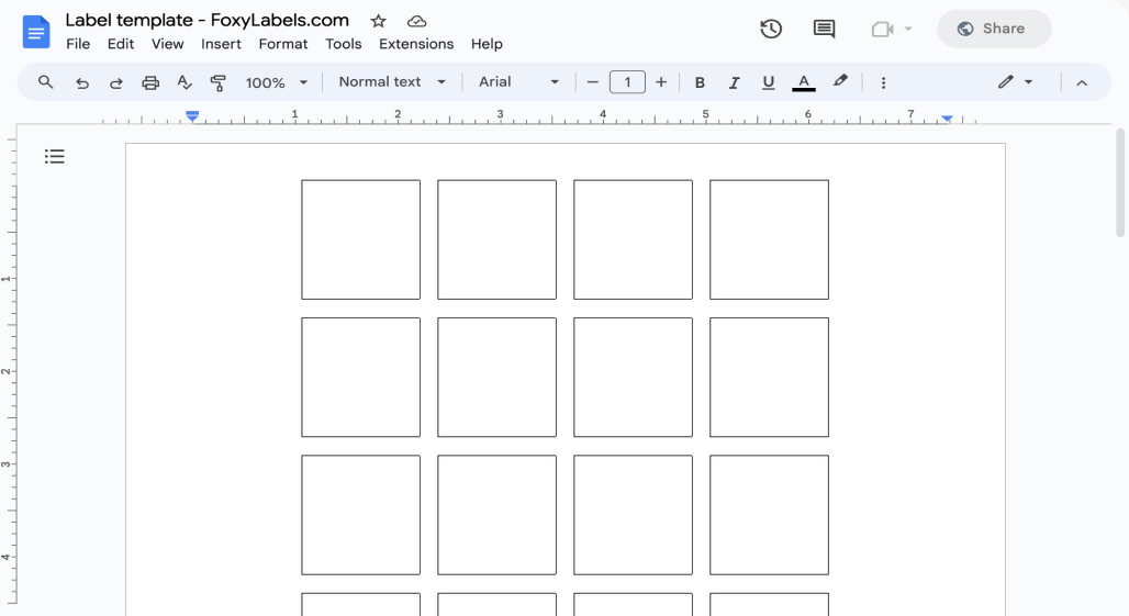 Template for Google Docs compatible with Avery-Zweckform® L3415