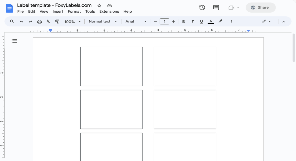 Template for Google Docs compatible with Avery® L4785