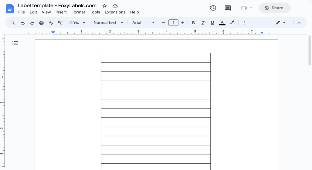 Template for Google Docs compatible with Avery® L7170