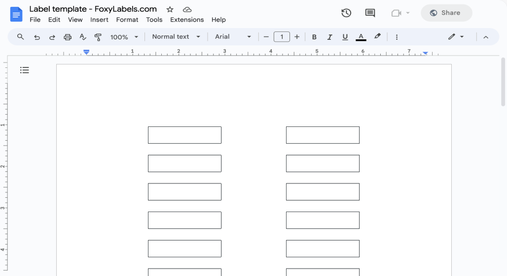 Template for Google Docs compatible with Avery® L7552