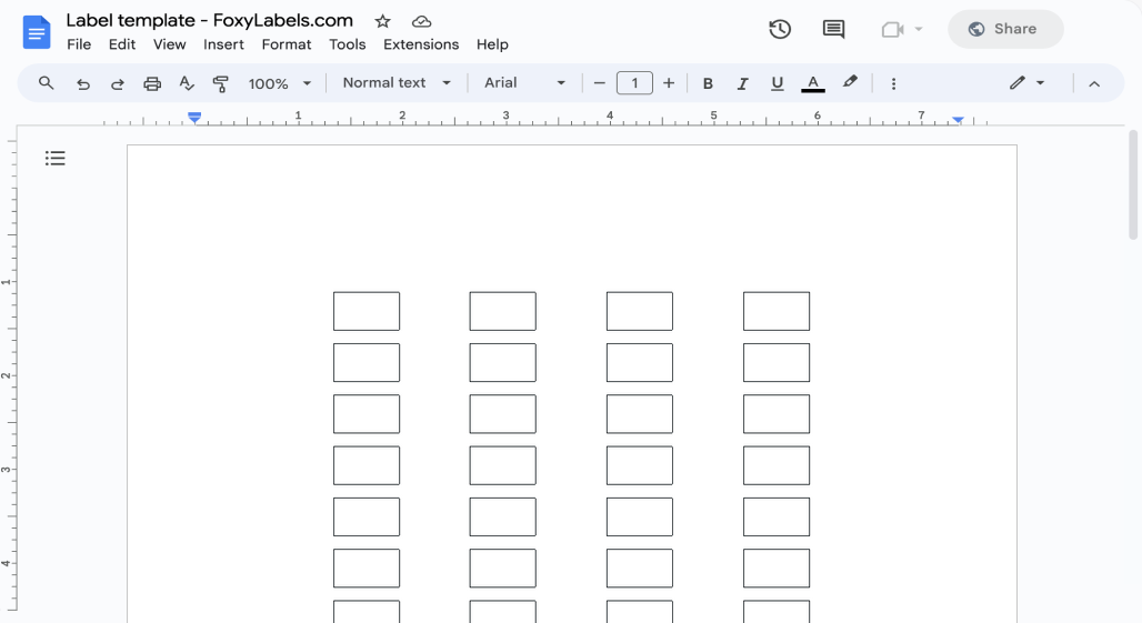 Template for Google Docs compatible with Avery® L7553