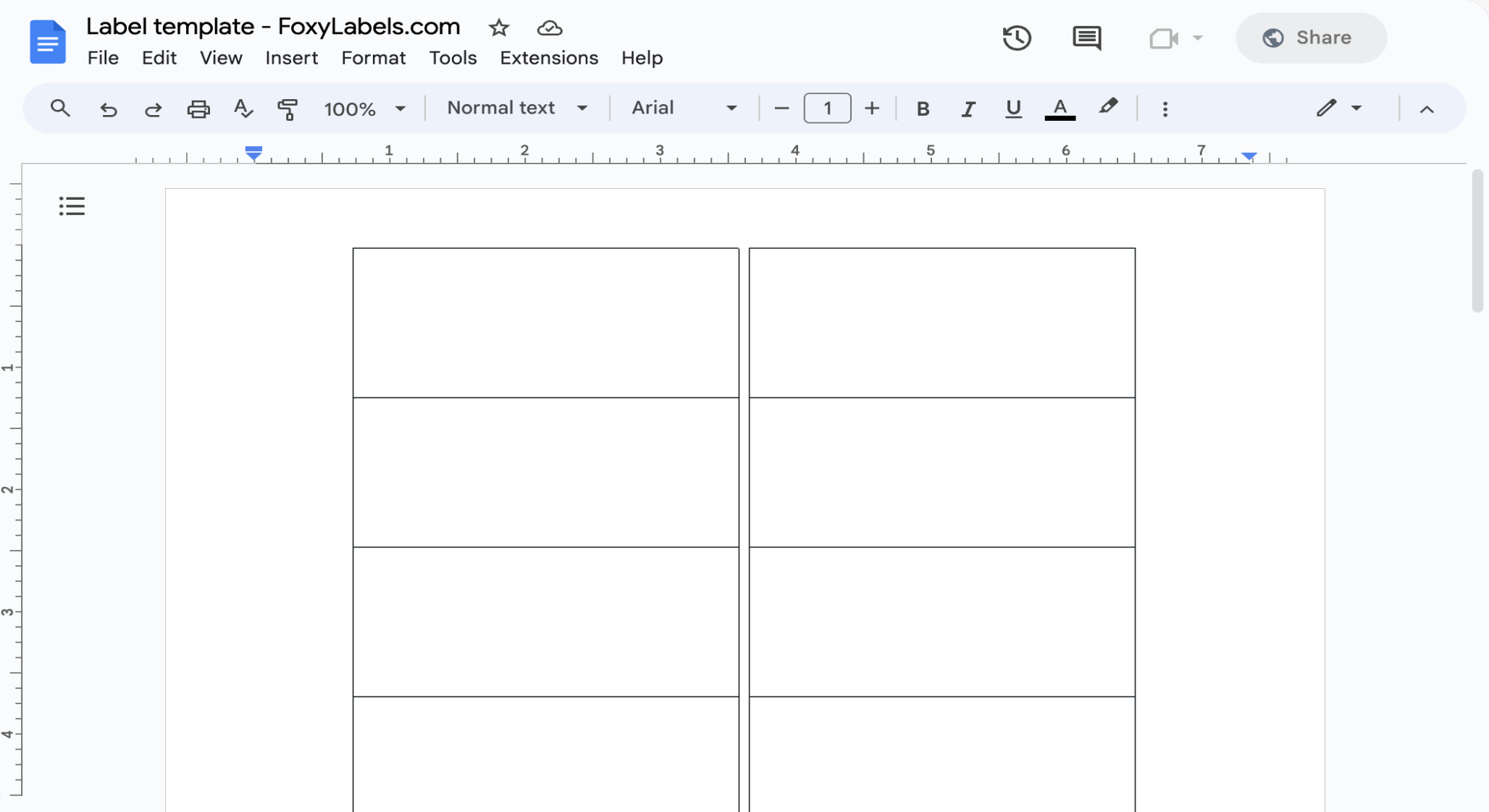 Google Docs Label Template Compatible with Avery® L7563