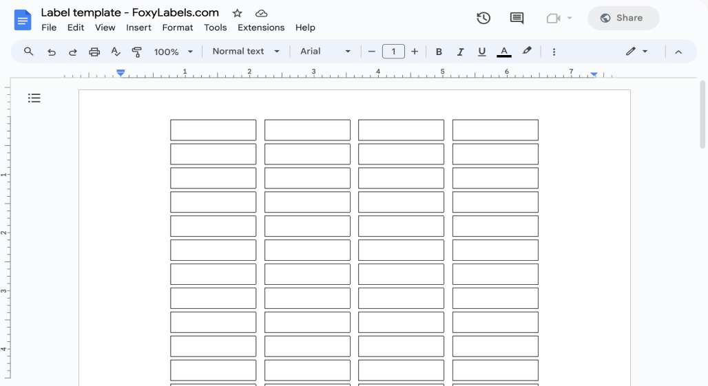 Template for Google Docs compatible with Avery® L7656