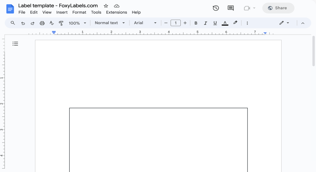 Template for Google Docs compatible with Envelopes A7