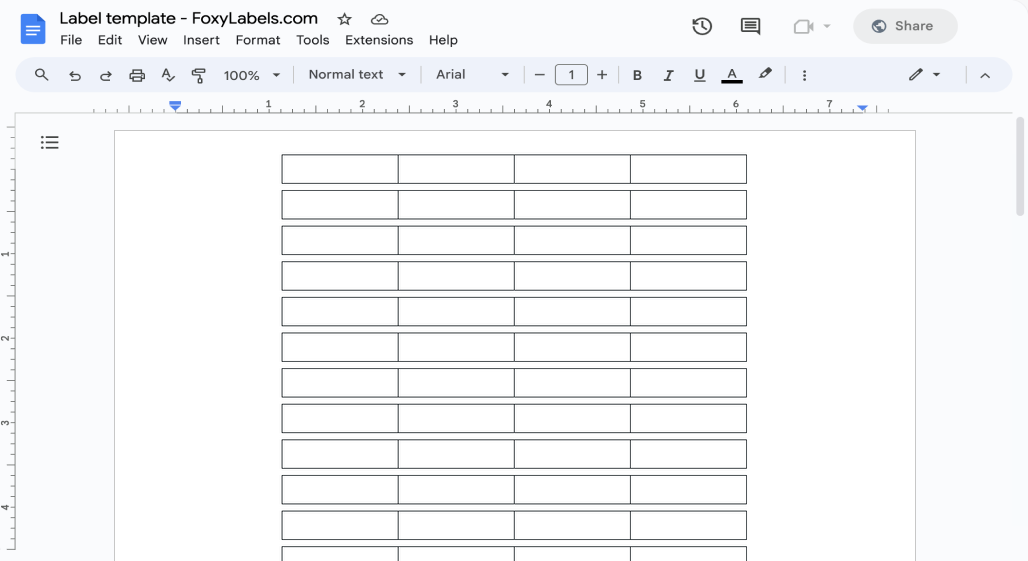 Template for Google Docs compatible with Herma® 4101