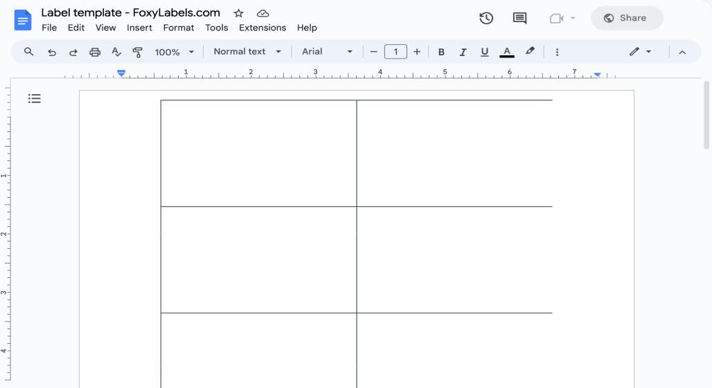 Template for Google Docs compatible with Herma® 4425