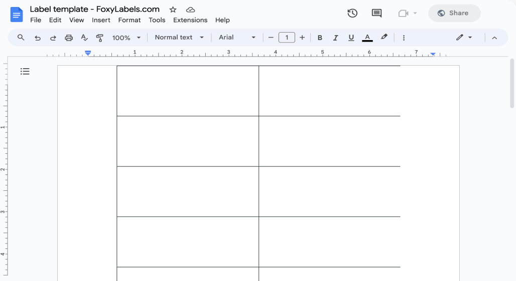Template for Google Docs compatible with Herma® 4620