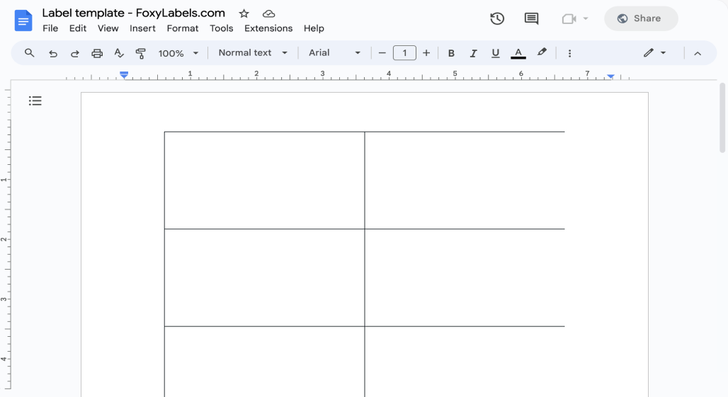 Template for Google Docs compatible with Herma® 4629