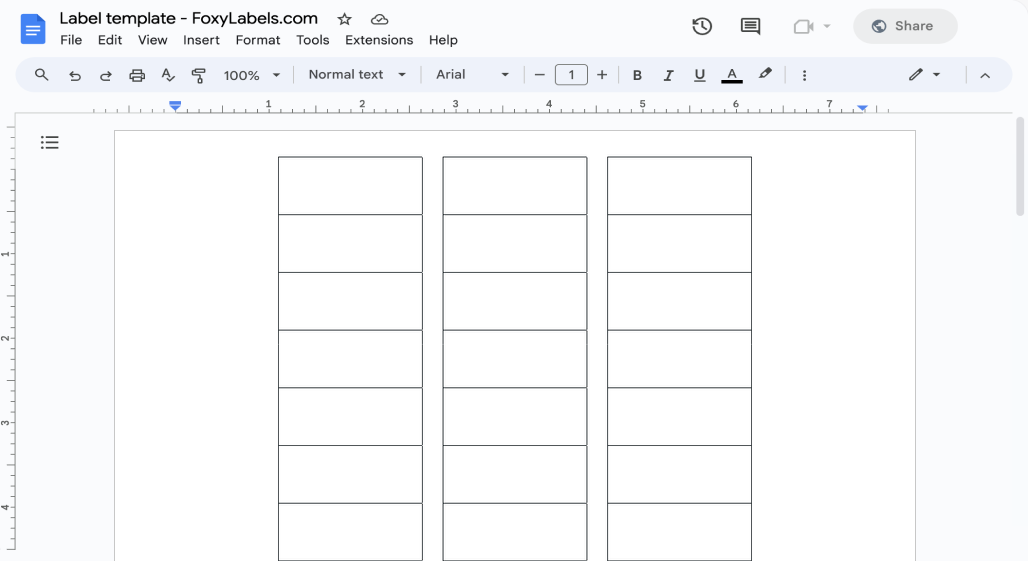Template for Google Docs compatible with Herma® 4641A