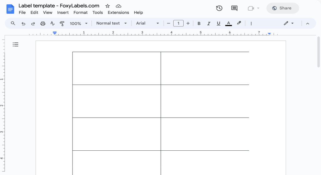 Template for Google Docs compatible with Herma® 4654