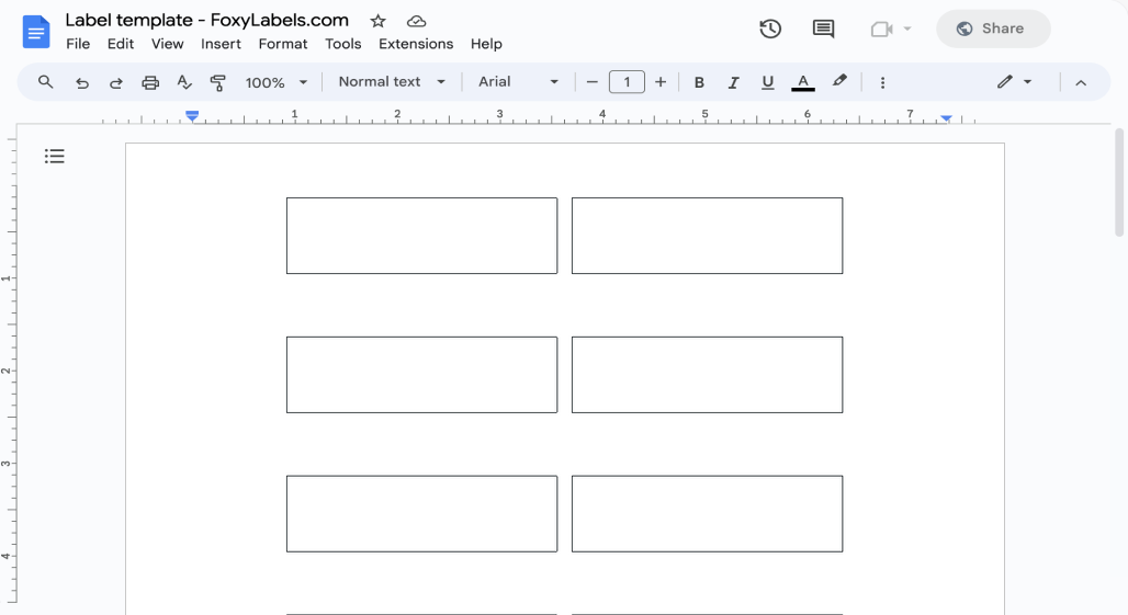Template for Google Docs compatible with Herma® 5072
