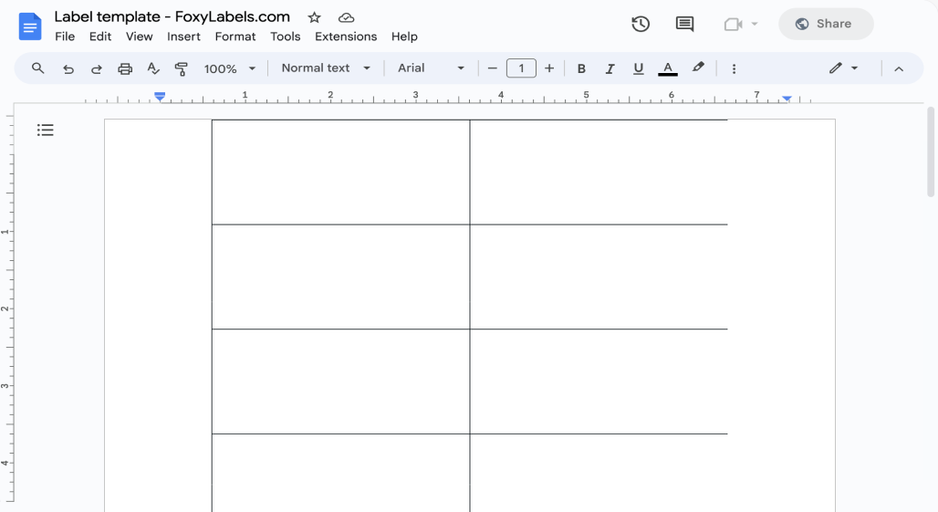 Template for Google Docs compatible with Herma® 5081
