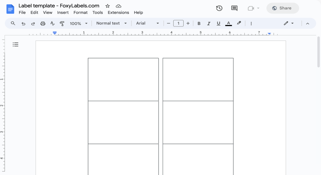 Template for Google Docs compatible with Herma® 8840