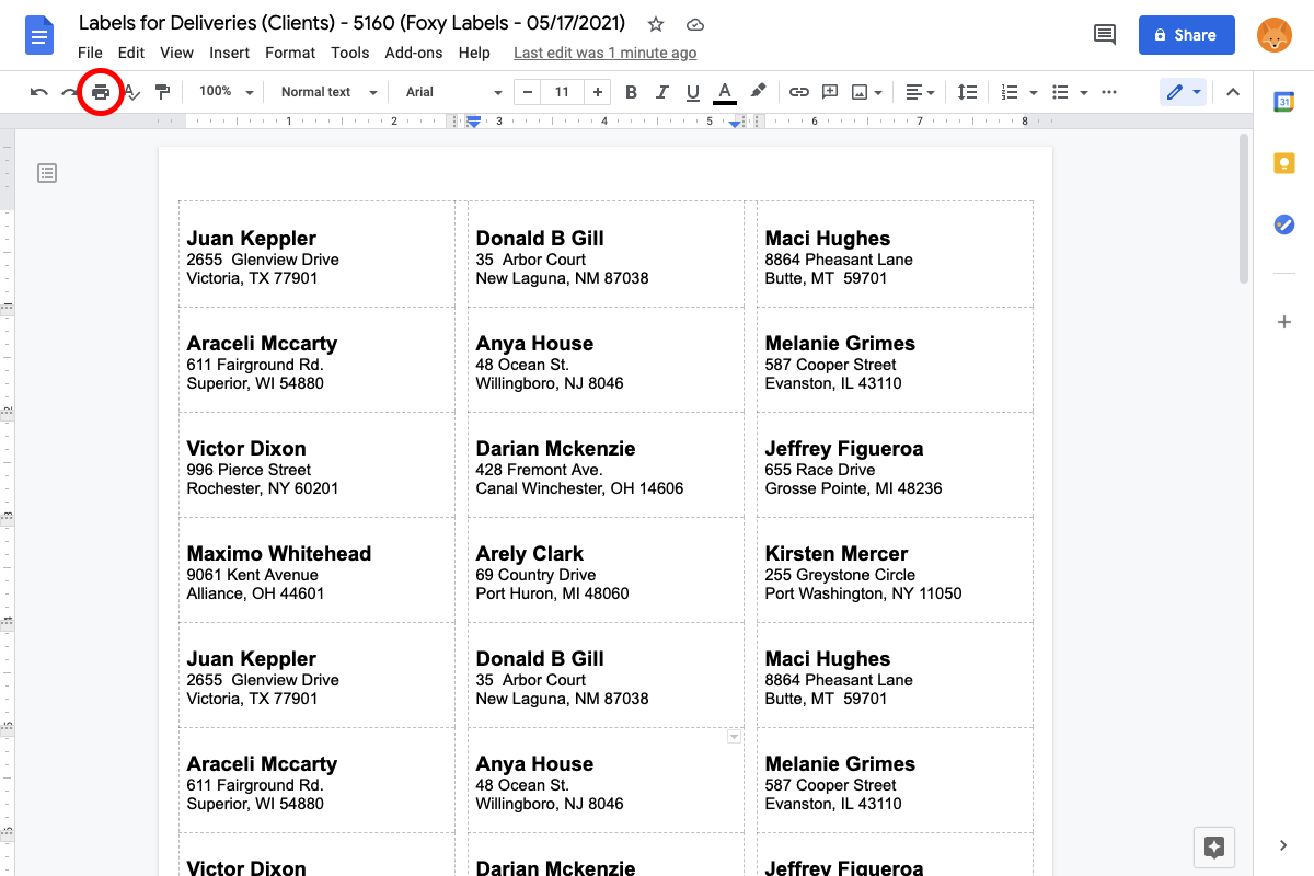 How To Print Labels In Google Docs